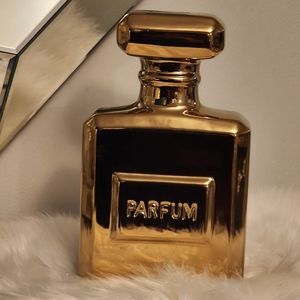 Gold Perfume Bottle Shaped Coin Bank